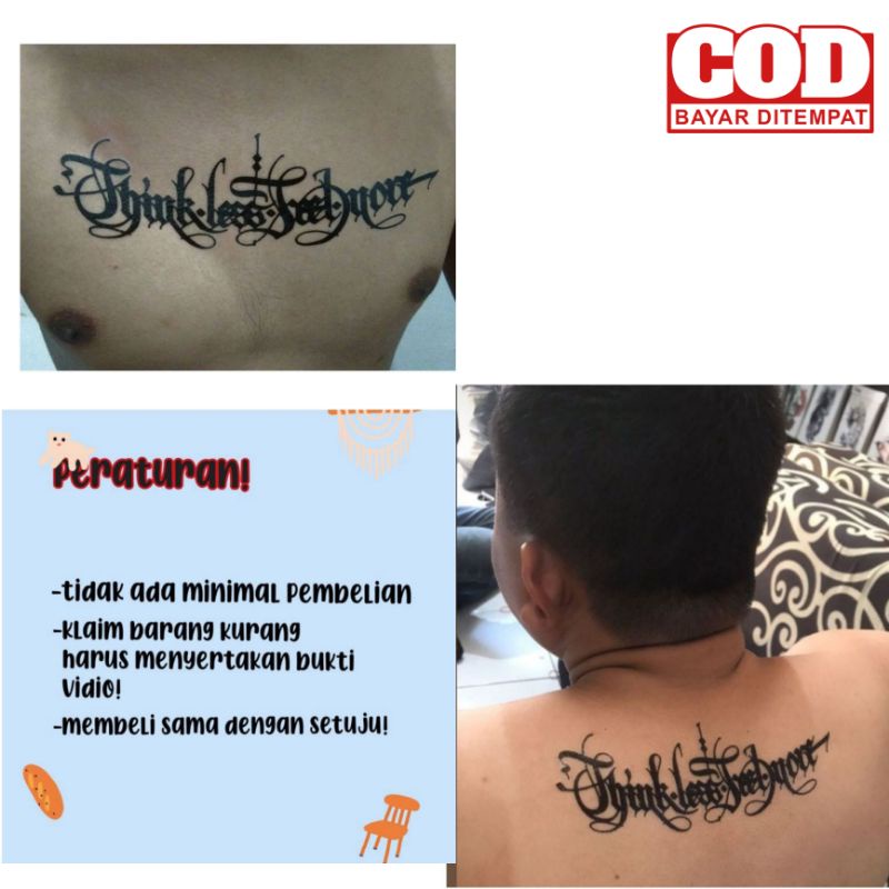 ZARIL77-Tato Temporarry QC 804 Tulisan Nama Kaligarfi Latin Bahasa Inggris - Tato Temporer Tahan Air