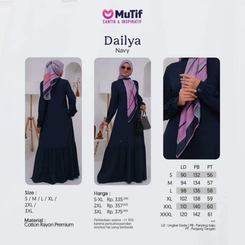 MUTIF GAMIS DAILYA NAVY GAMIS RAYON