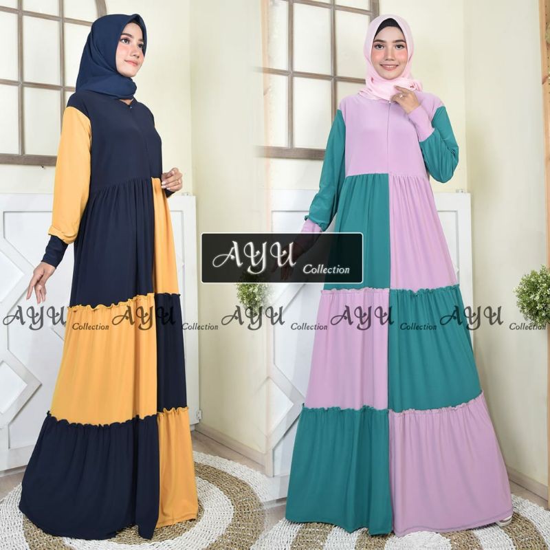 Gamis jersey ayu rempel bawah