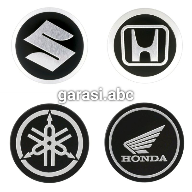 Stiker Emblem Badge Body Besi Honda Suzuki Yamaha Motor Mobil Bulat Timbul 3D Sticker Tulisan Logo Krom Chrome Metal Bundar Vario Beat Mio 3 D Dimensi Scoopy PCX NMAX N MAX Scorpio Supra X Spin CB R Brio Jazz City Lexi Fazzio Vixion Aerox