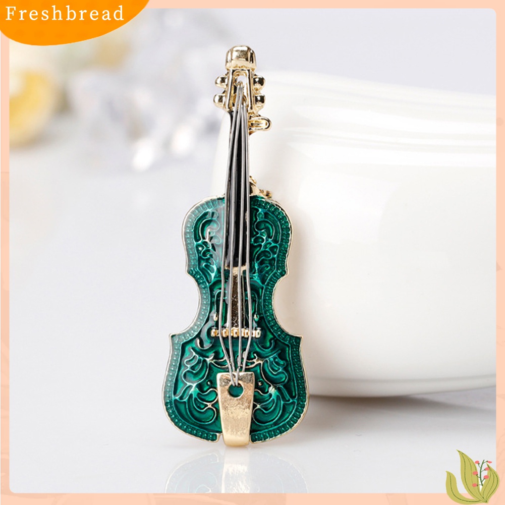 [ TERLARIS]Unisex Violin Shape Enamel Instrument Brooch Pin Corsage Suit Lapel Decoration