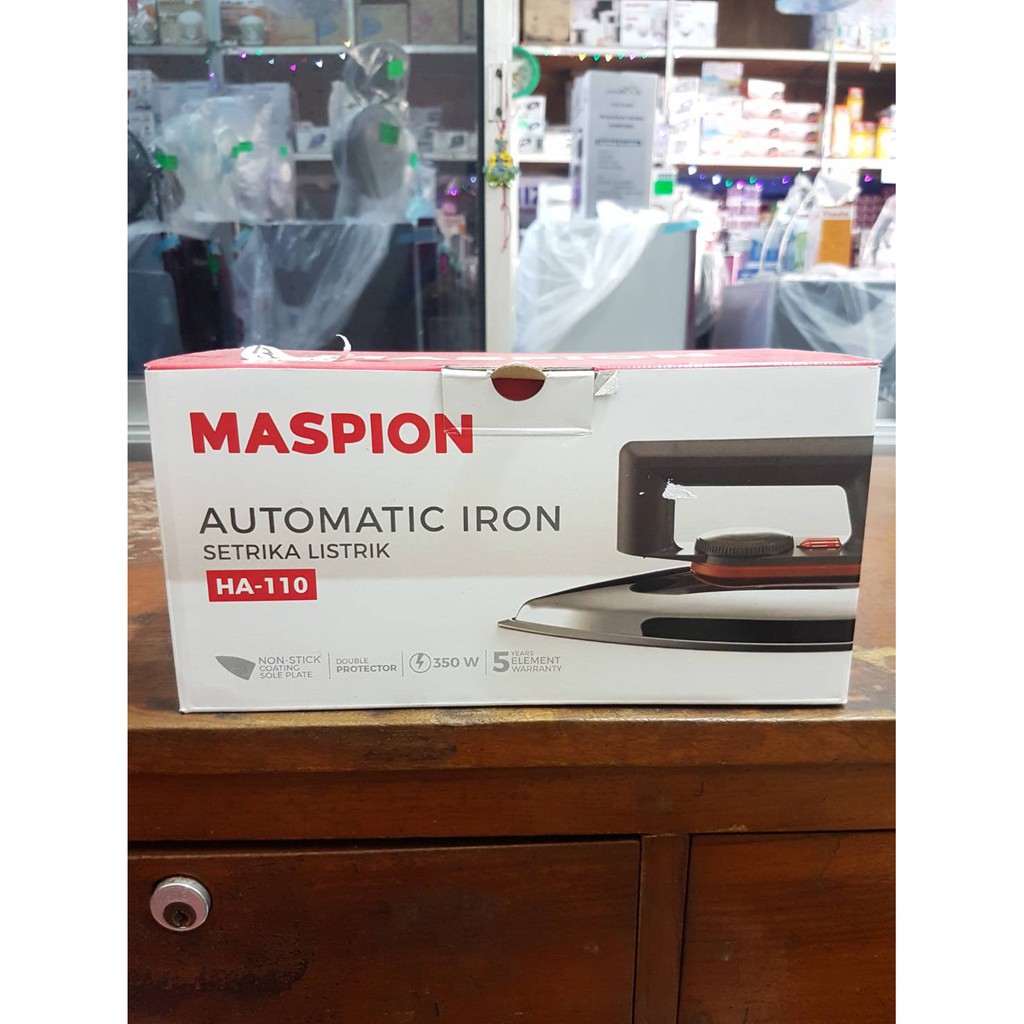 Setrika Listrik Maspion Automatic Iron HA-110 350W Gosokan Baju