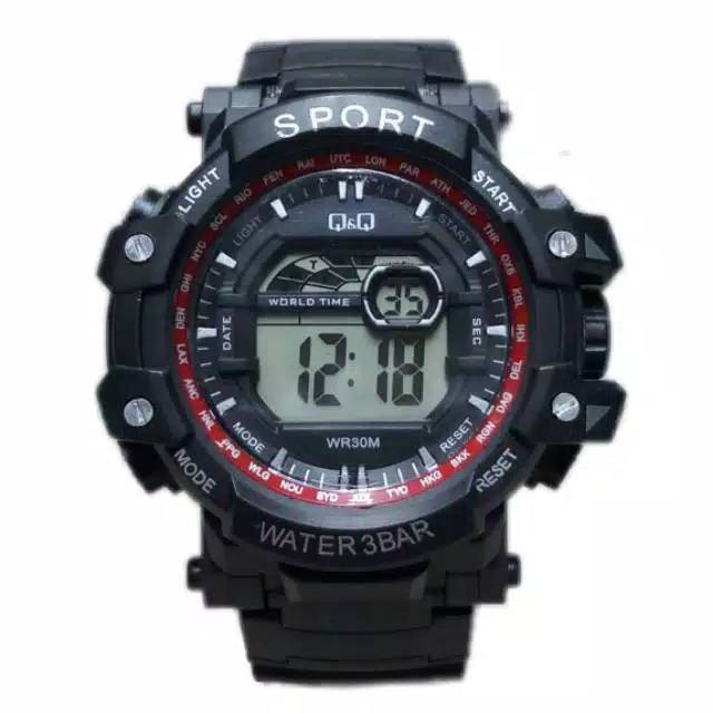 Jam Tangan Pria Strap Rubber Sporty Q&amp;Q Digital  QQ002