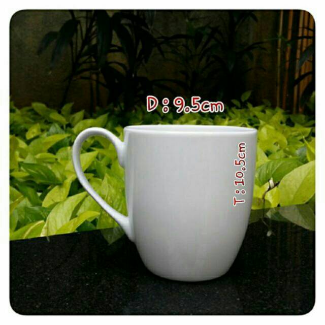 Gelas Gagang/ Mug keramik putih tipe MC ( per lusin)