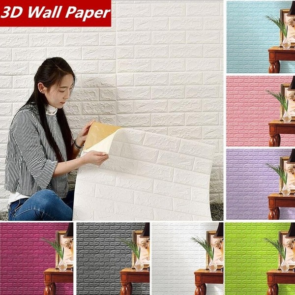 Foam 3d wallpaper foam 3d stiker dinding timbul dekorasi dinding hiasan dinding kedap suara 70cm x 77cm