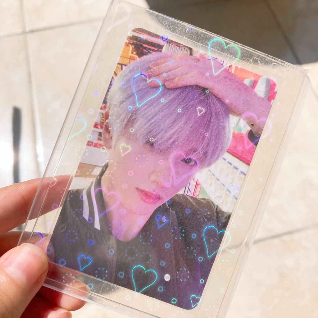 Set Top Loader Sticker Laminasi Hologram Love Hati Photocard Deco PC Decoration