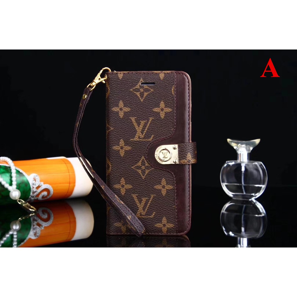 Casing Model Dompet Lipat Bahan Kulit Motif LV Kualitas