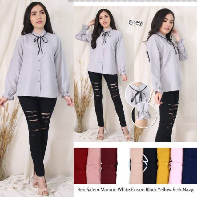 Kemeja monalisa - atasan wanita polos