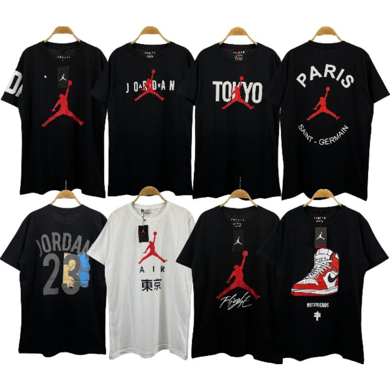 KAOS BAJU TSHIRT BASKET AIR JORDAN HITAM PUTIH