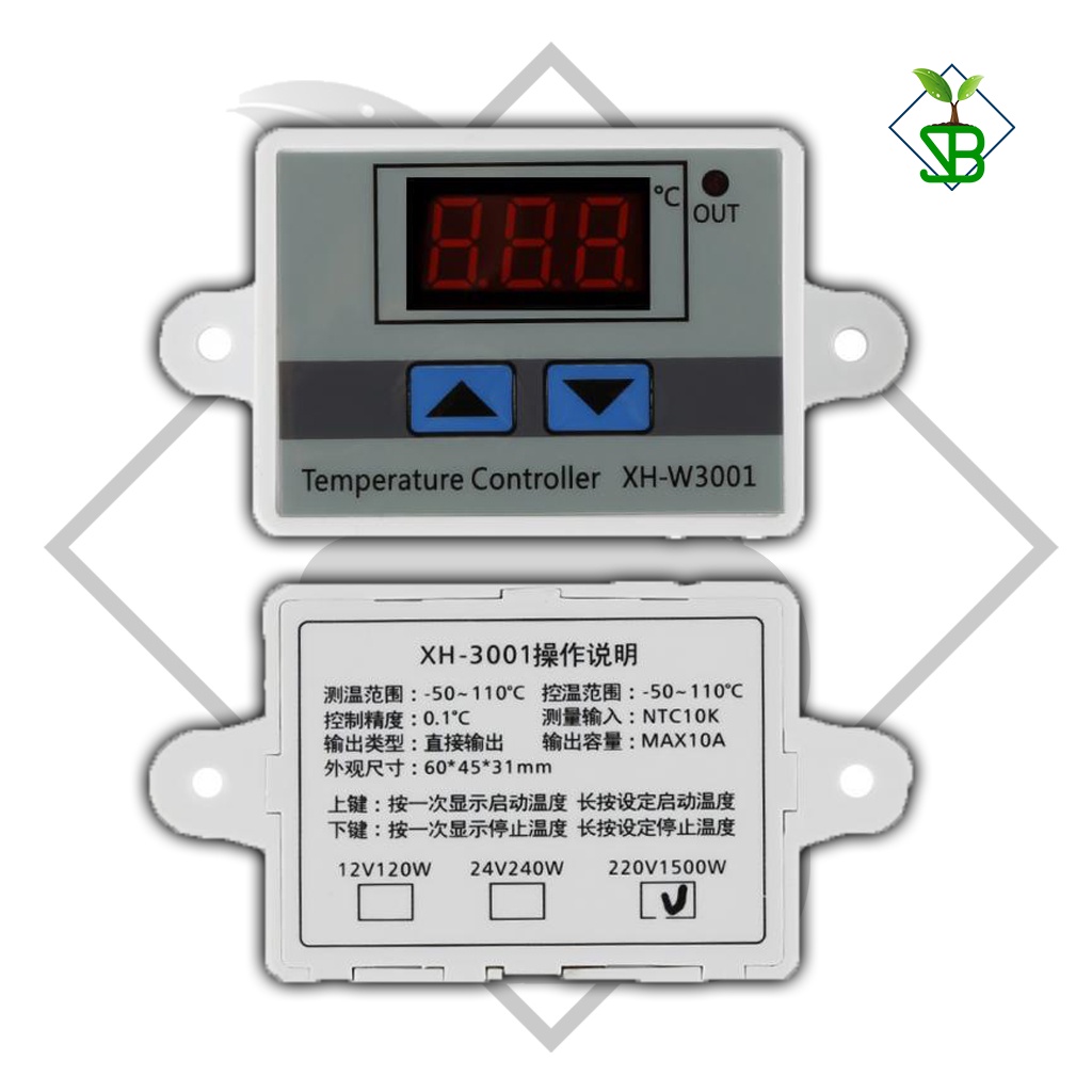 Thermostat Digital untuk Mesin Tetas / AC 220V 1500W / XH-W3001 / termostat