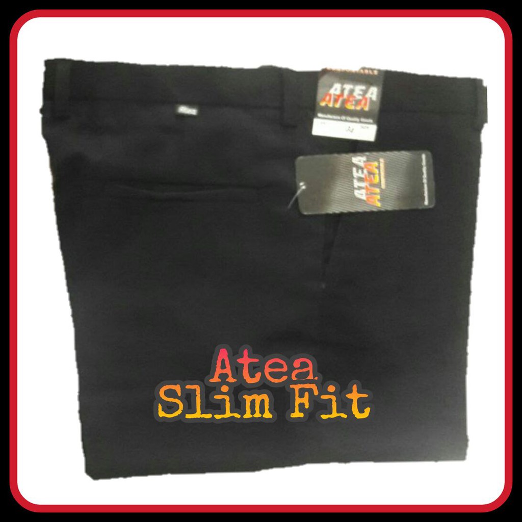 Lesta Langgeng Celana Pria Formal Model Slimfit Hitam Bahan Teflon 27 - 36 Atea