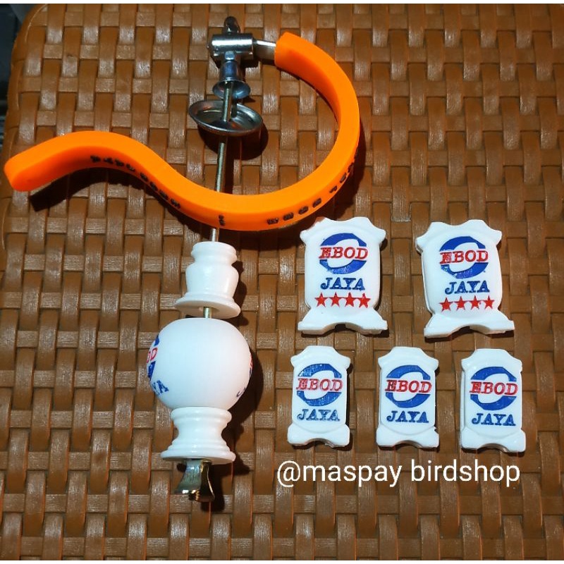 variasi asesoris stoper,pion,gantungan lipat lapis karet sangkar kotak ebod Jaya fullset-Oren