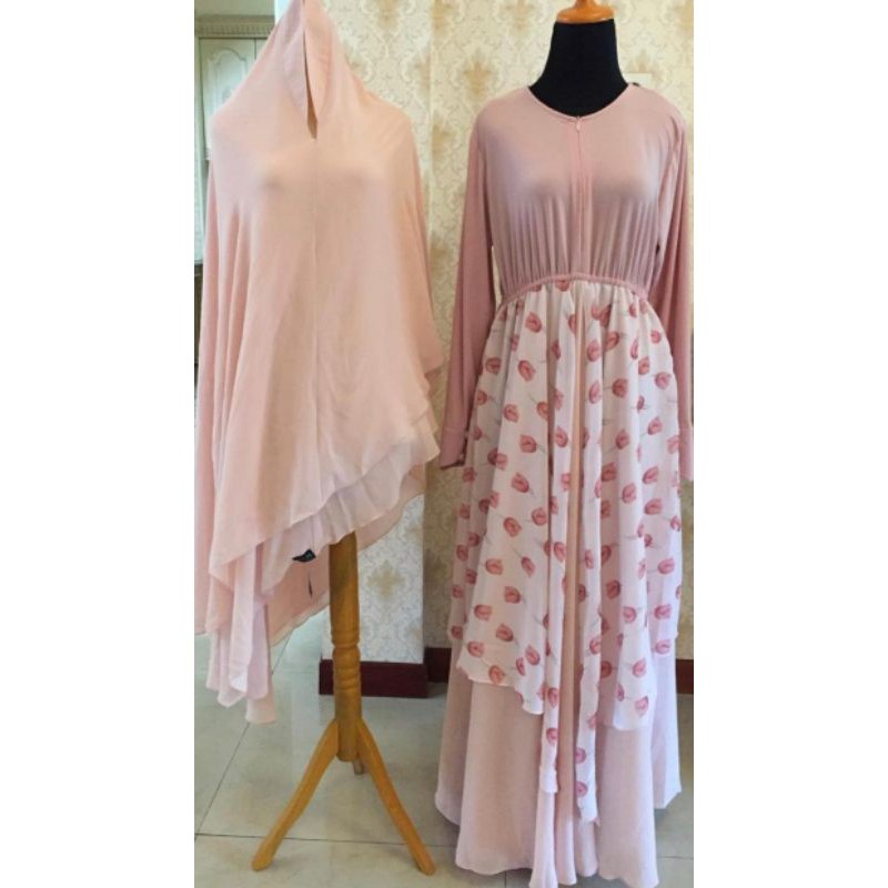 Dress set dengan khimar Ori by Sisesa