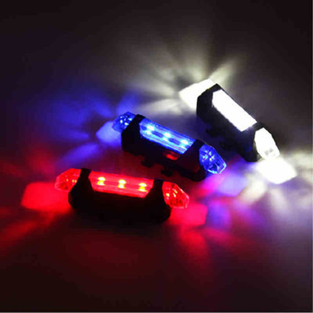 1pc Lampu Belakang Sepeda LED USB Rechargeable Warna Merah