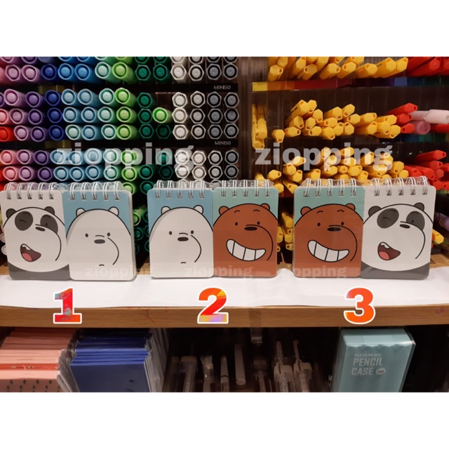 

MINISO WE BARE BEARS / WBB - Small Wirebound Book / Memo Book