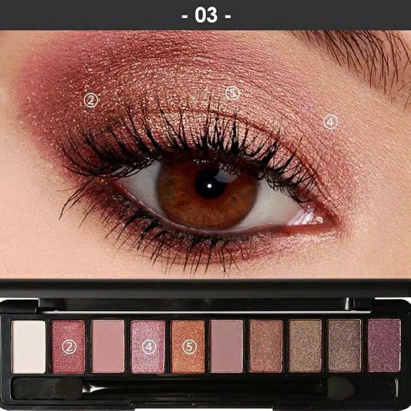 Focallure Palette Eyeshadow 10 Warna Plus Brush Spons FA08