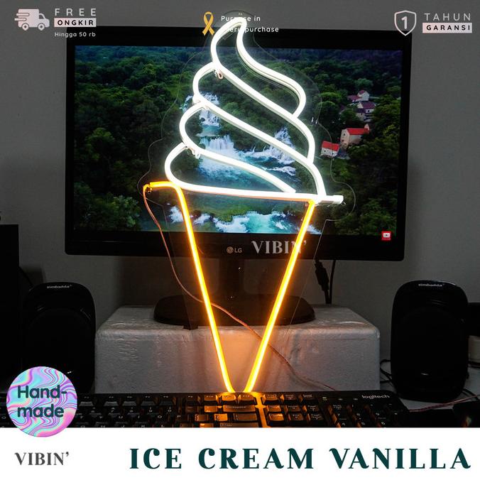Helnan_Store | Ice Cream Vanilla - Neonflex Neonsign Neon Sign Lampu