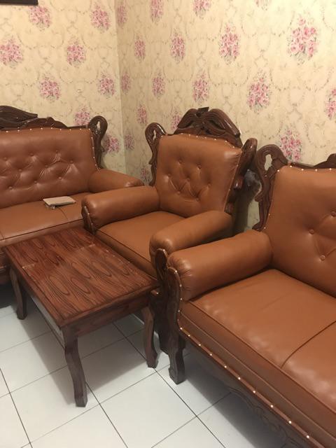 Kursi Sofa / Kursi Tamu Grandong Coklat 1 Set