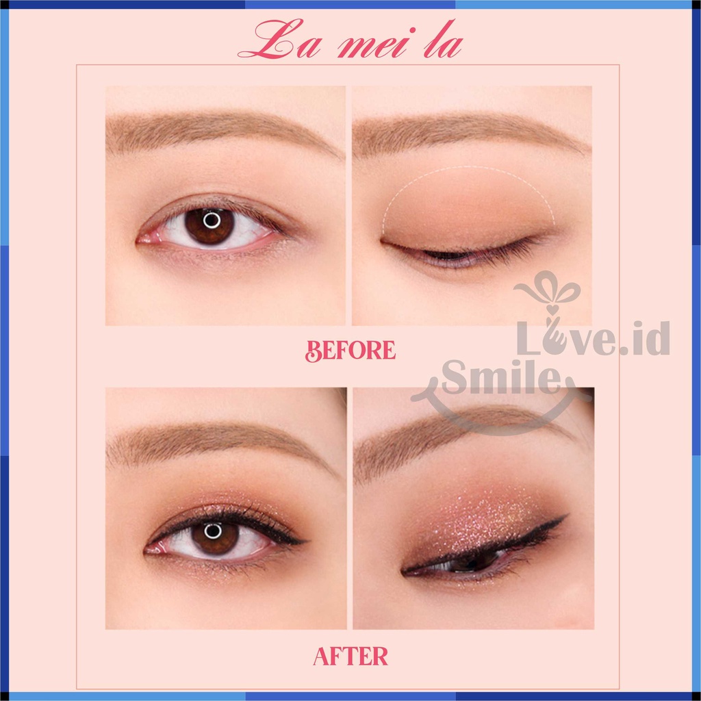 Lameila Eyeshadow Sweet Heart Travel 4 Color / Kombinasi Glitter dan Tahan Lama 4 Warna L02