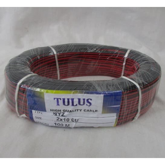 Kabel Listrik NYZ hitam merah TULUS 2x10 Kabel Audio Serabut 100m