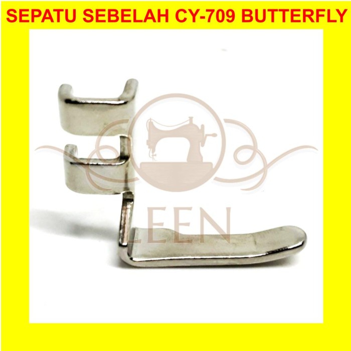 Sepatu Sebelah CY-709 Butterfly Resleting Lurus Mesin Jahit Hitam LEEN