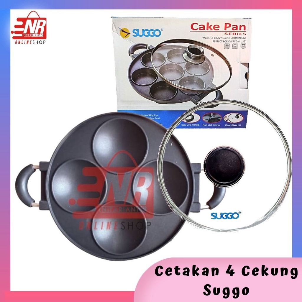 Cetakan 4 Lubang Cekung / Cetakan Bikang / Cetakan Serabi / Cetakan Kue Suggo / Pan Cake / Cetakan Apem