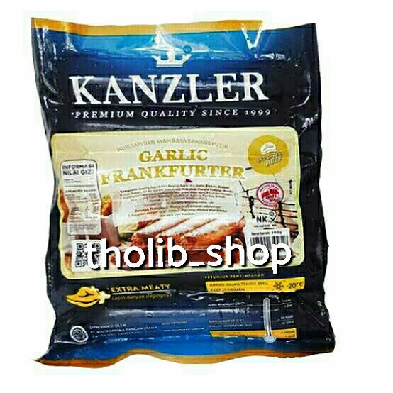 

Sosis sapi & ayam KANZLER BEEF GARLIC FRANKFURTER SAUSAGE 300GR -6 PCS