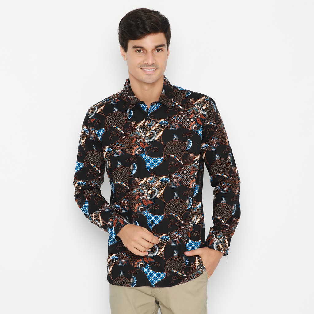 Platini Kemeja Batik Pria Lengan Panjang Batik Biru 460517