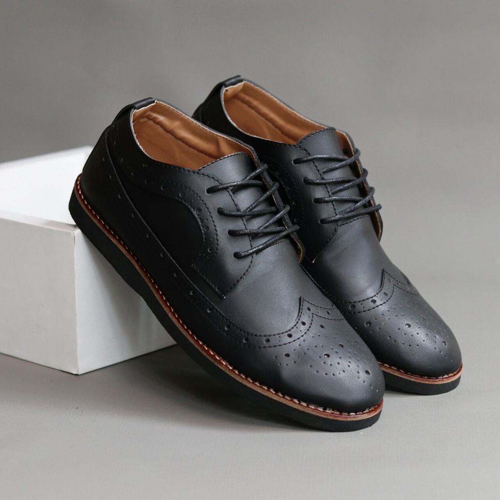 Xshoesbdg.id x Saga Sepatu Formal Pria Pantofel Kulit Pu Asli Casual Kerja Kantor Kuliah Kondangan Original