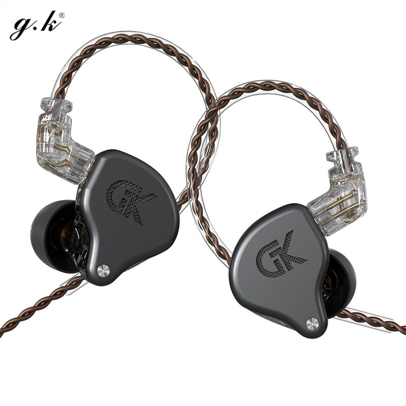 Gk GS10 Headset Earphone Kabel 4BA + 1DD 10-unit Hybrid Bass HIFI Untuk Olahraga