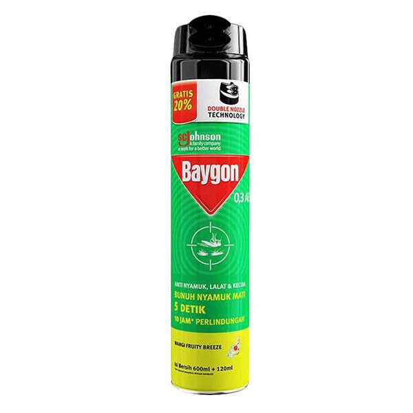 Baygon Aerosol Fruity Breeze 600Ml Plus 120Ml