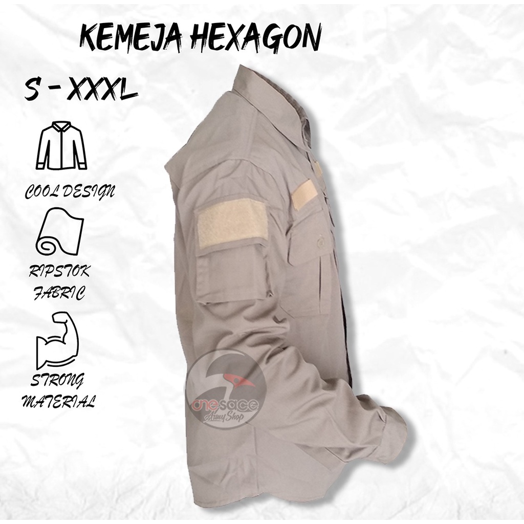 KEMEJA TACTICAL HEXAGON / KEMEJA PANJANG OUTDOOR / KEMEJA LAPANGAN