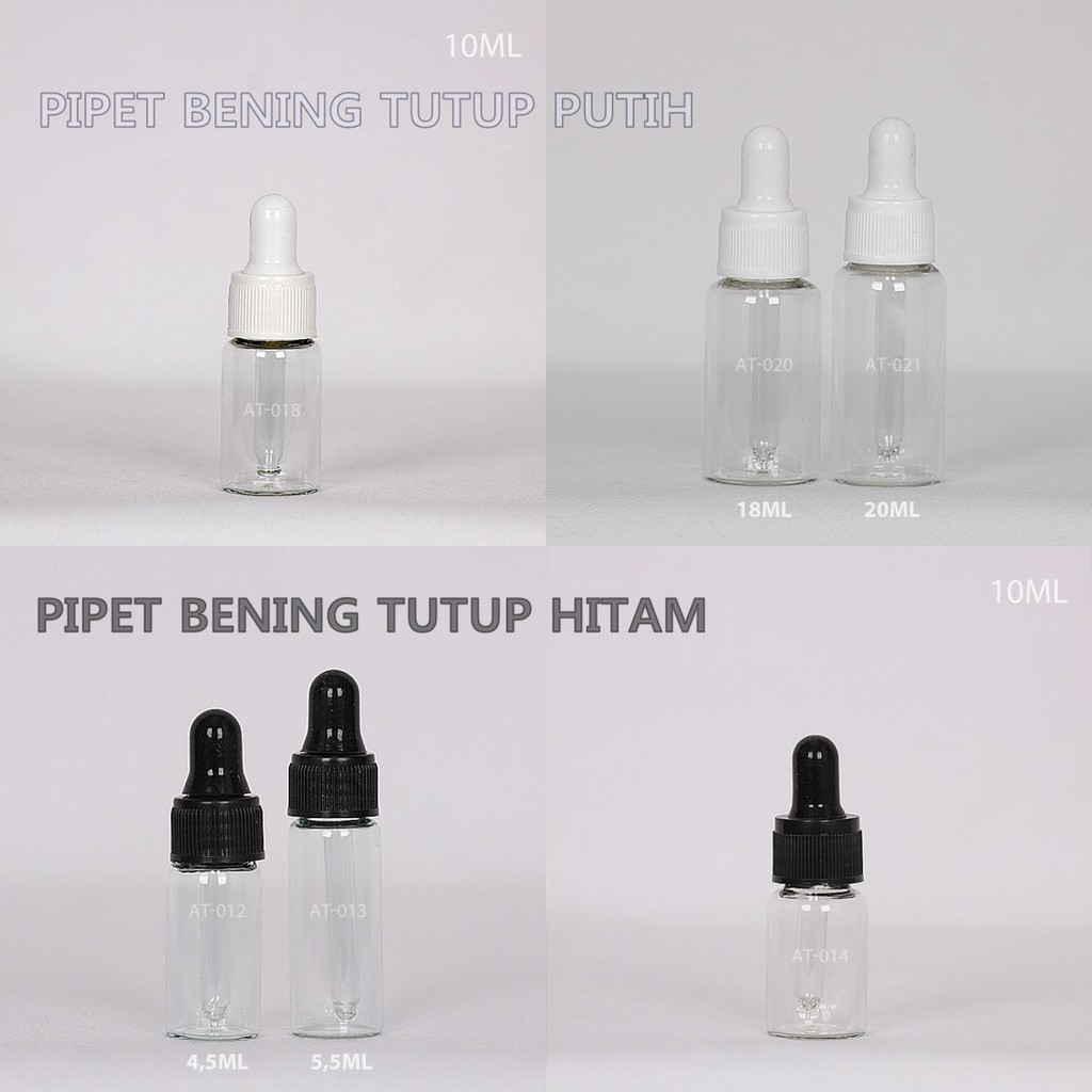 Botol Kosong Kaca PIPET Tetes Ukuran 5ML 10ML 15ML 