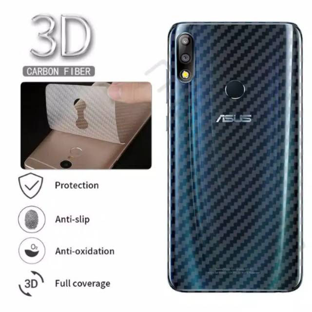 SKIN CARBON ASUS ZENFONE MAX PRO M1 MAX PRO M2 LIVE L1 LIVE L2 STIKER BELAKANG BACK CASE