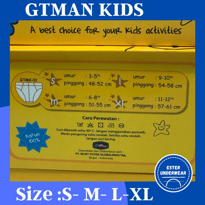 Celana Dalam Anak Laki-Laki Gtman Kids GTMK01 Isi 3Pcs