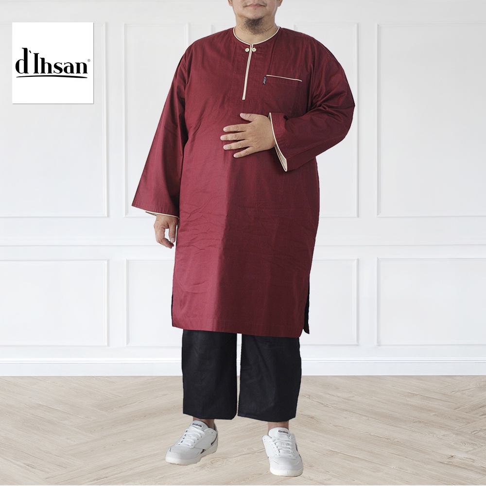 Koko Pakistan Lengan Panjang / Koko Kurta Pakistan / Baju Koko Pria D'IHSAN Model Klasik