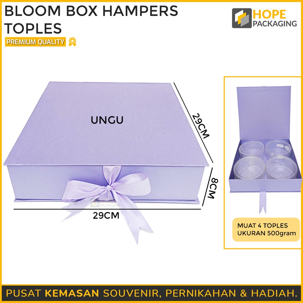 Bloom Box Hampers muat 2 Toples dan 4 Toples - Parcel Bunga Gift / Untuk souvenir imlek / Tahun Baru / wedding / Valentine