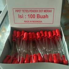 Pipet Kaca Pendek l Pipet Tetes Pendek Kaca 1 Box Isi 100pcs