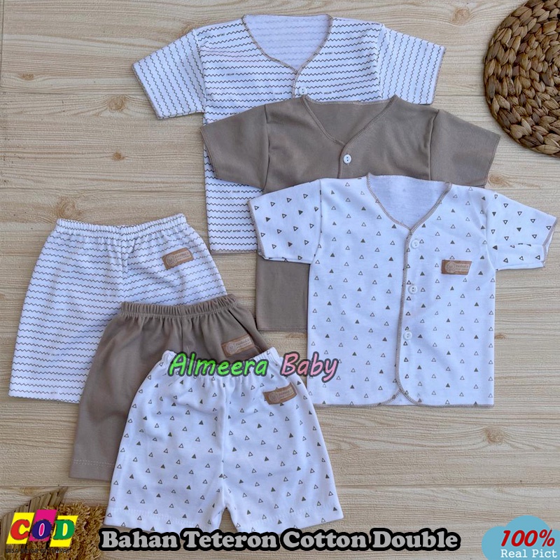 Bahan Katun TC 18 PCS Paket Lahiran Bayi Baru Lahir Serian Cream 0-3 Bulan Almeera Baby and Kids