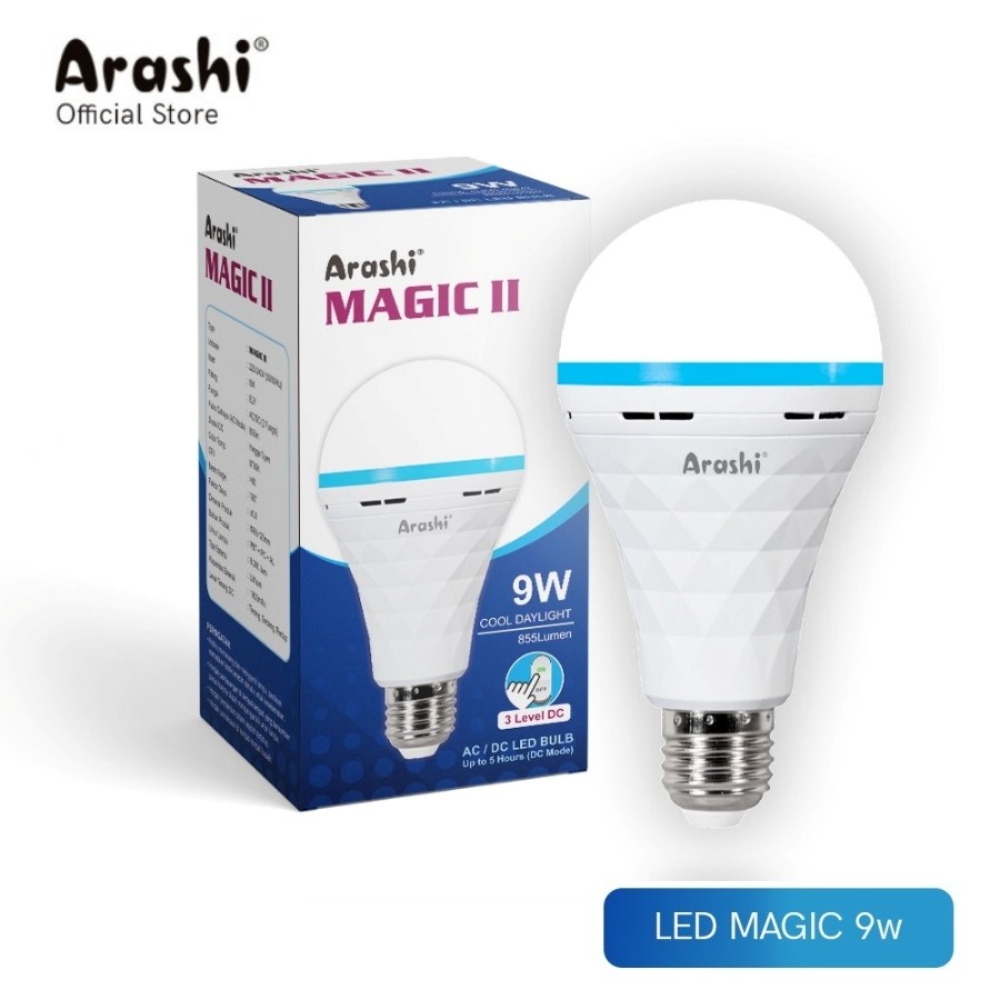 Lampu Emergency LED Arashi Magic  Bohlam Lampu - 9WATT