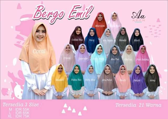BERGO EMIL L ORI Aden hijab bahan Kaos PE super