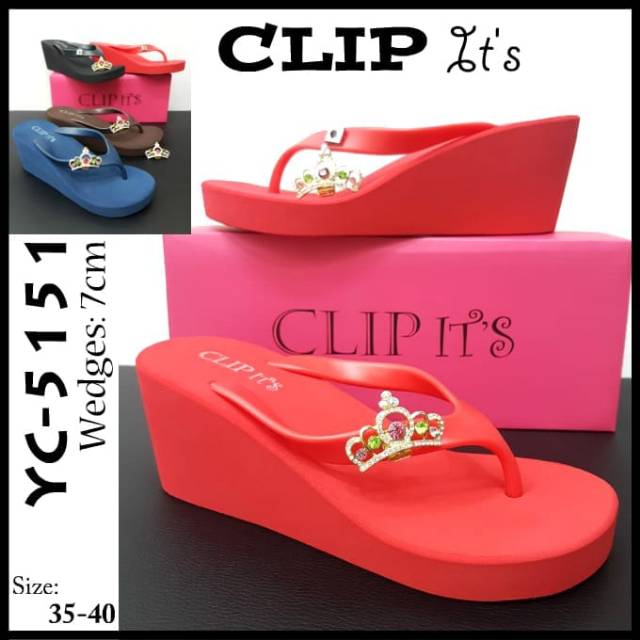 Sandal clip's wedges 7cm.