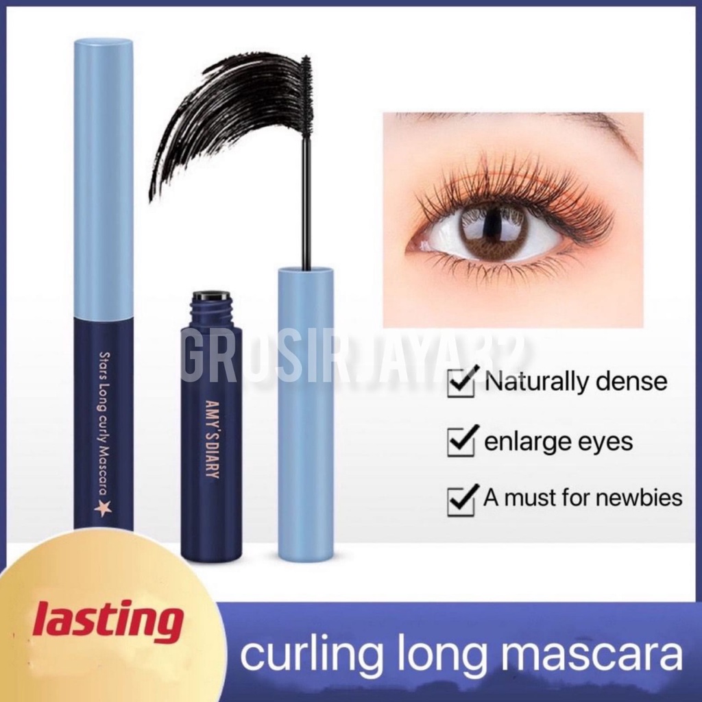 Mascara Waterproof AMY'S DIARY Curling Eyelash Long Lasting Tahan lama