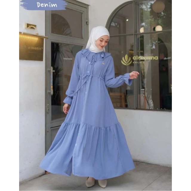 GAMIS/DRESS ELNARA PITA REMPEL FULL KANCING HIDUP by ALESYANA ORIGINAL BRAND