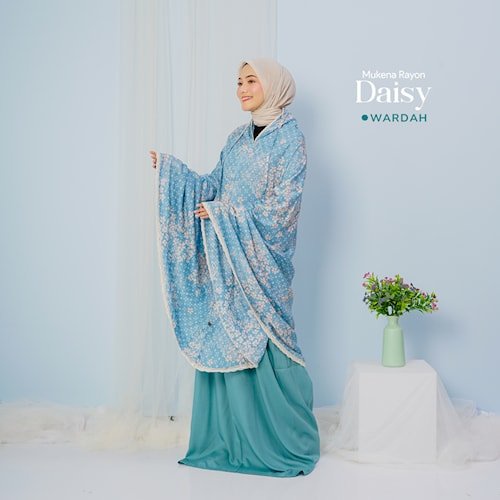 Mukena Mukenah Trevel Traveling dewasa terbaru Bahan rayon Semi Jumbo 2 In 1 Rayon Motif Daisy