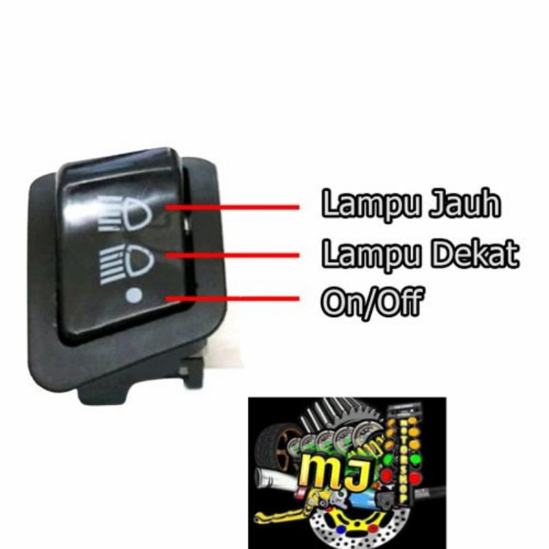 SAKLAR DIM LAMPU DEKAT JAUH ON OF LAMPU 3 TITIK UNTUK MOTOR HONDA