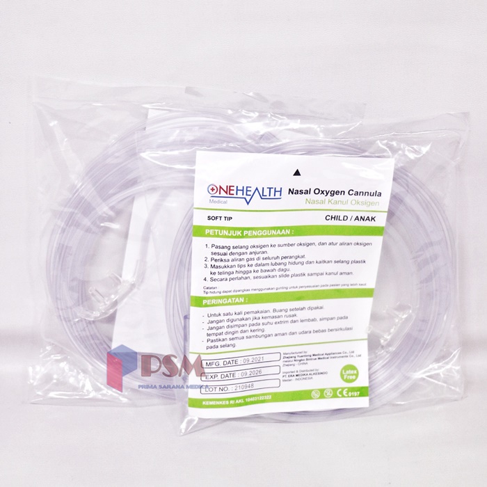 Onehealth Gea Nasal Oxygen Canula / Selang Oksigen Dewasa, Anak, Bayi