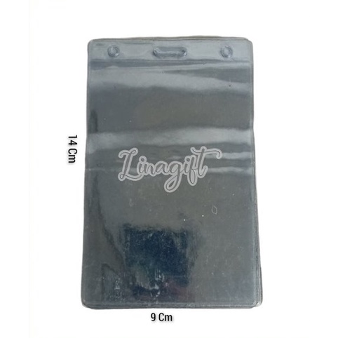 ( Ecer ) TEMPAT ID CARD - GANTUNGAN TALI NAME TAG / CASING KOTAK PLASTIK / TALI KUR / PLASTIK NAMETAG TRANSPARANT / ID CARD HOLDER