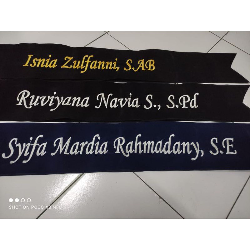 Selempang Wisuda Bludru Bordir Polos Murah (Selempang Wisuda POLOS MURAH KILAT)