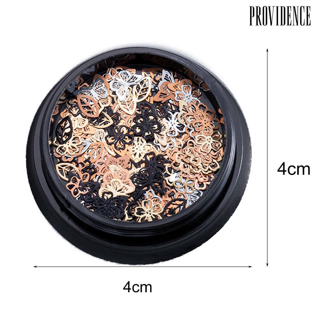 Providence 120Pcs/Box Halloween Style Nail Flake Hollow Design Metal Manicure Metal Decals Sequins Metallic Art Decoration for Female